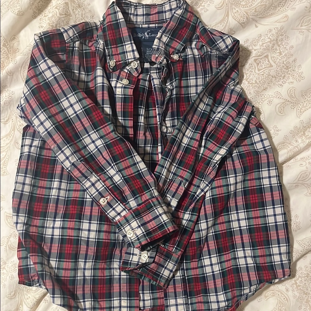 Plaid Kids Shirt - Red, Green, Blue